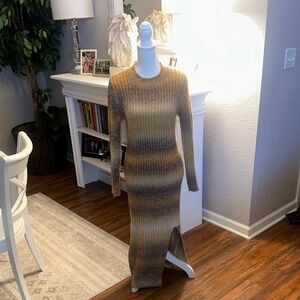 Heartloom Brown and Tan Maxi Dress